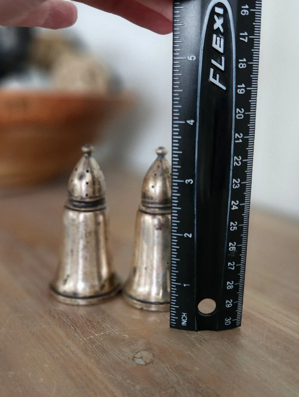 Vintage Columbia Weighted Sterling Silver Salt Pepper Shakers Pair 3.5 Inch